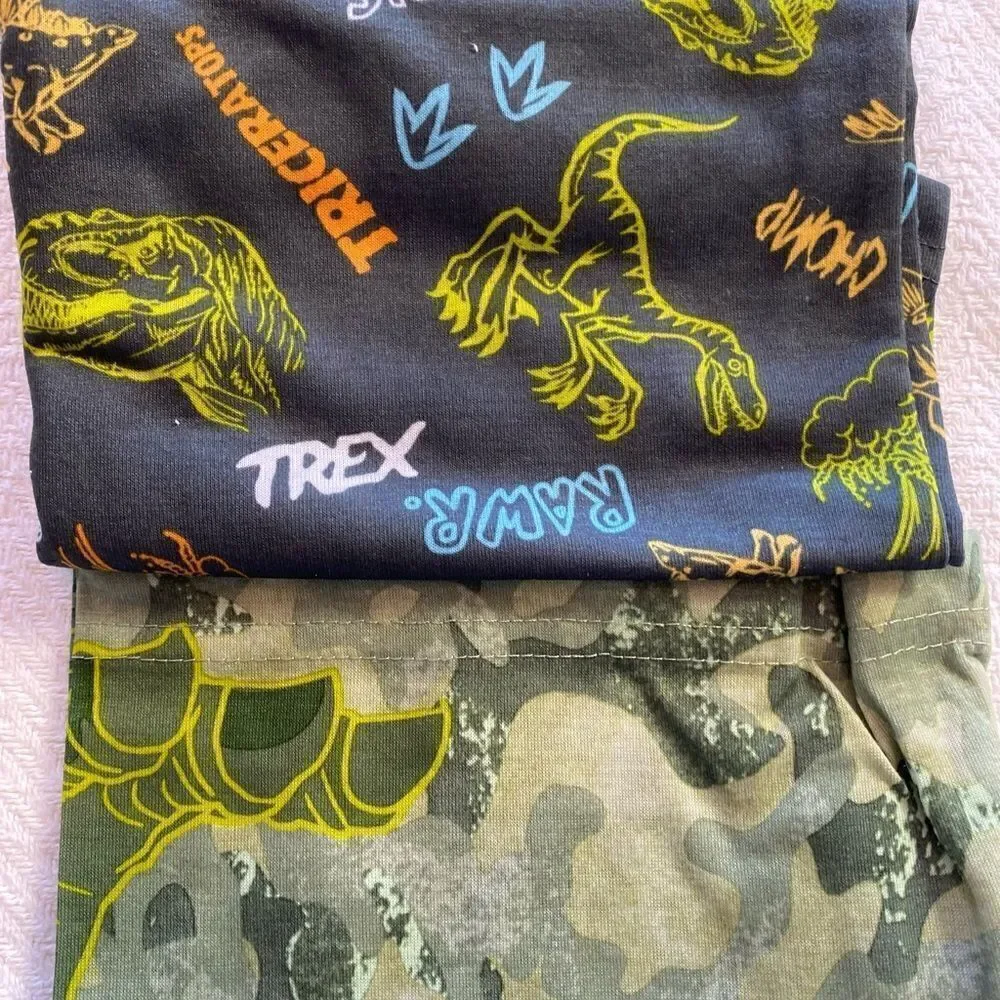 UP-LATE Boys 2-Pack All Day Sleep Shorts -Dino Prints